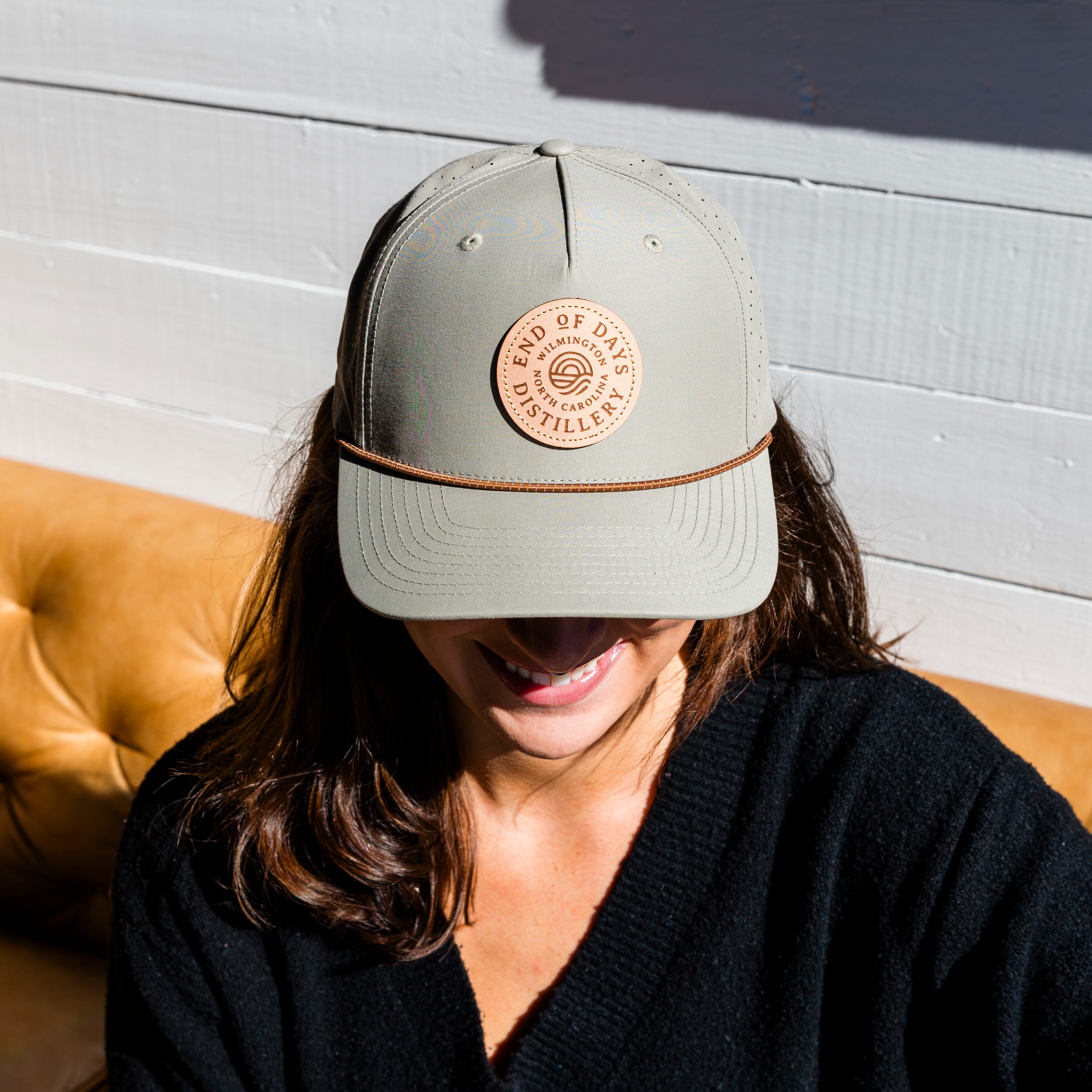 Tan Leather Patch Performance Rope Hat