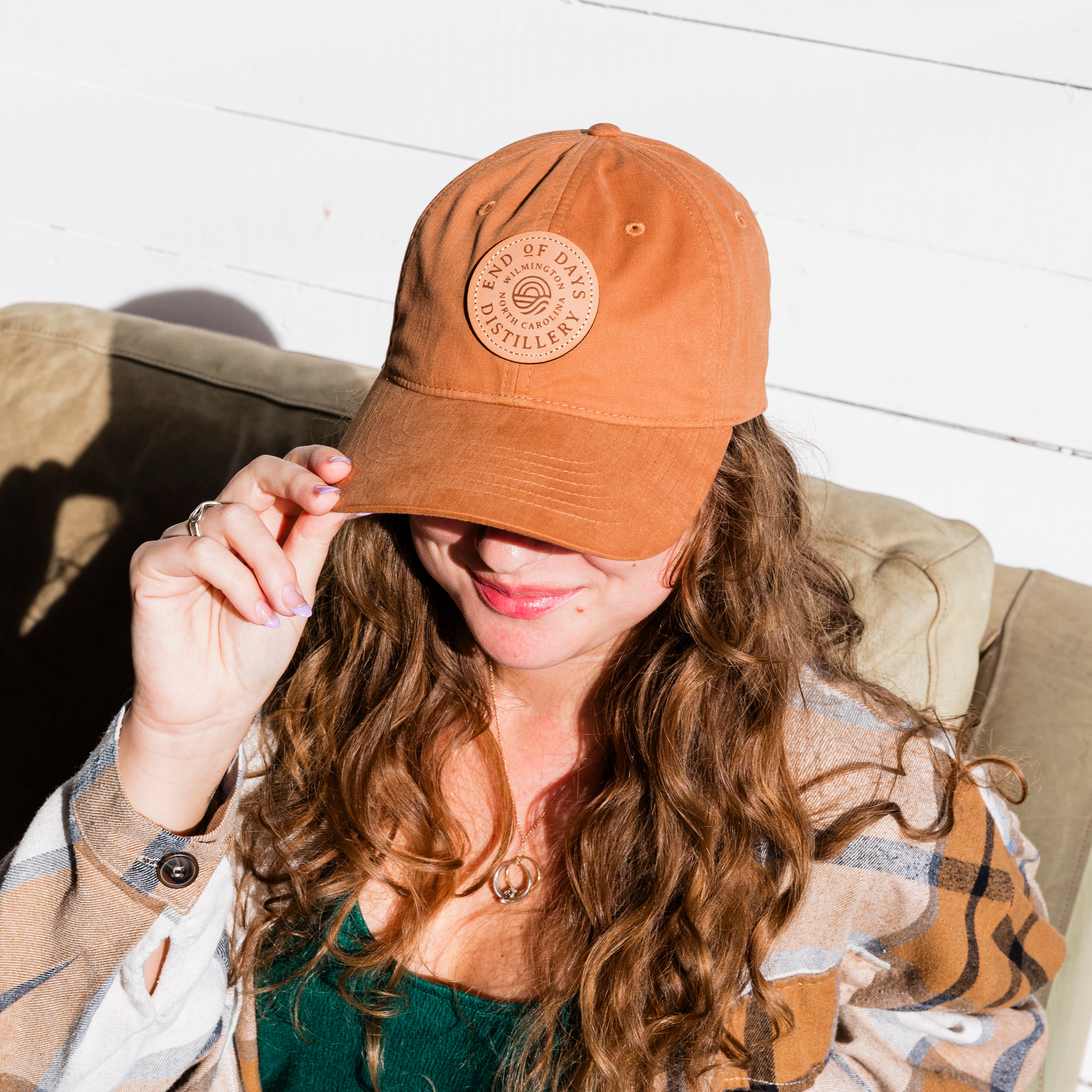 Tan Leather Patch Dad Hat