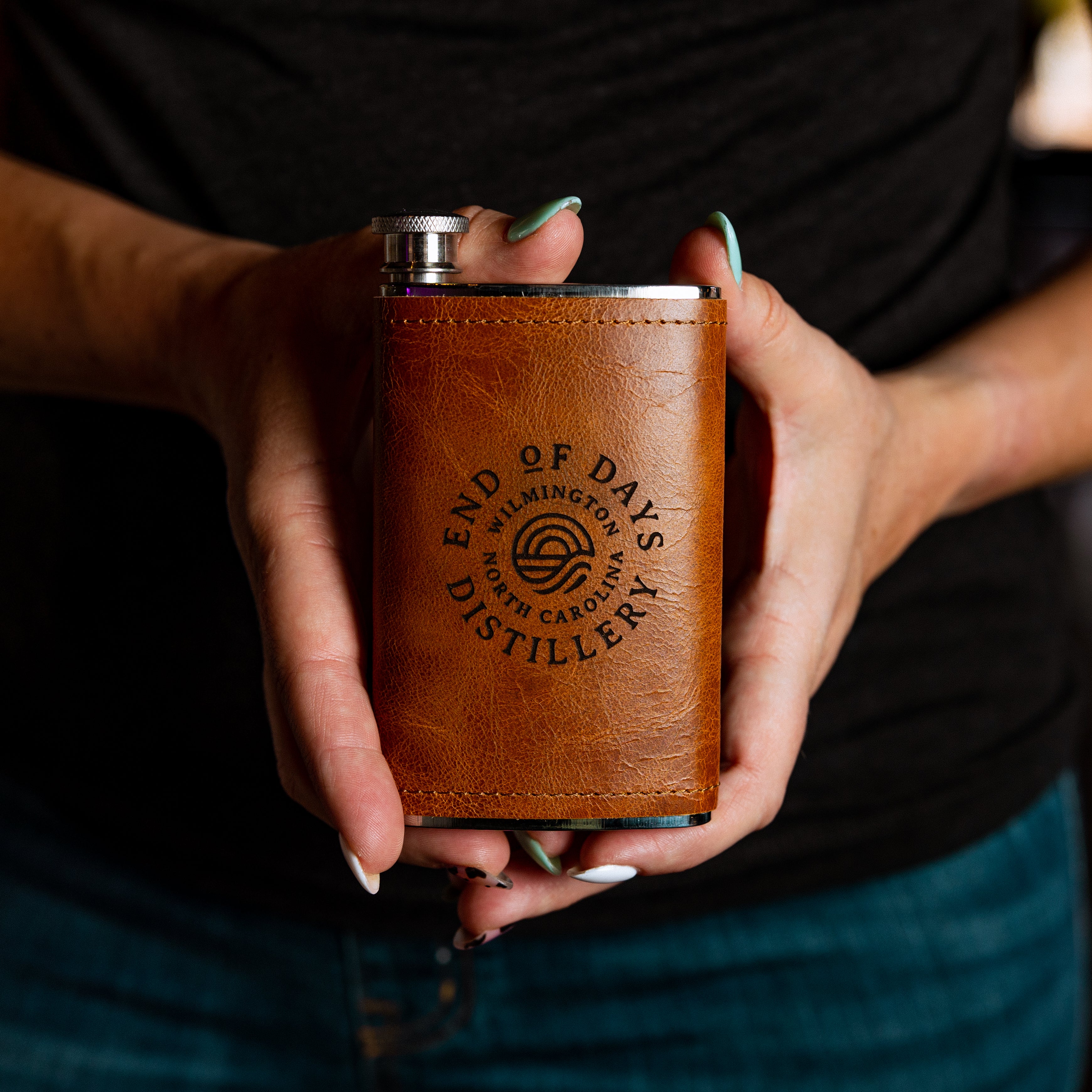 Aged Leather Flask